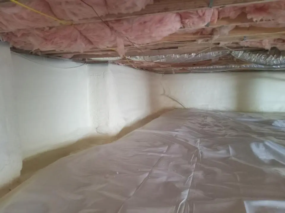 Crawl space encapsulation with closed-cell spray foam for Roof Waterproofing in Mantua